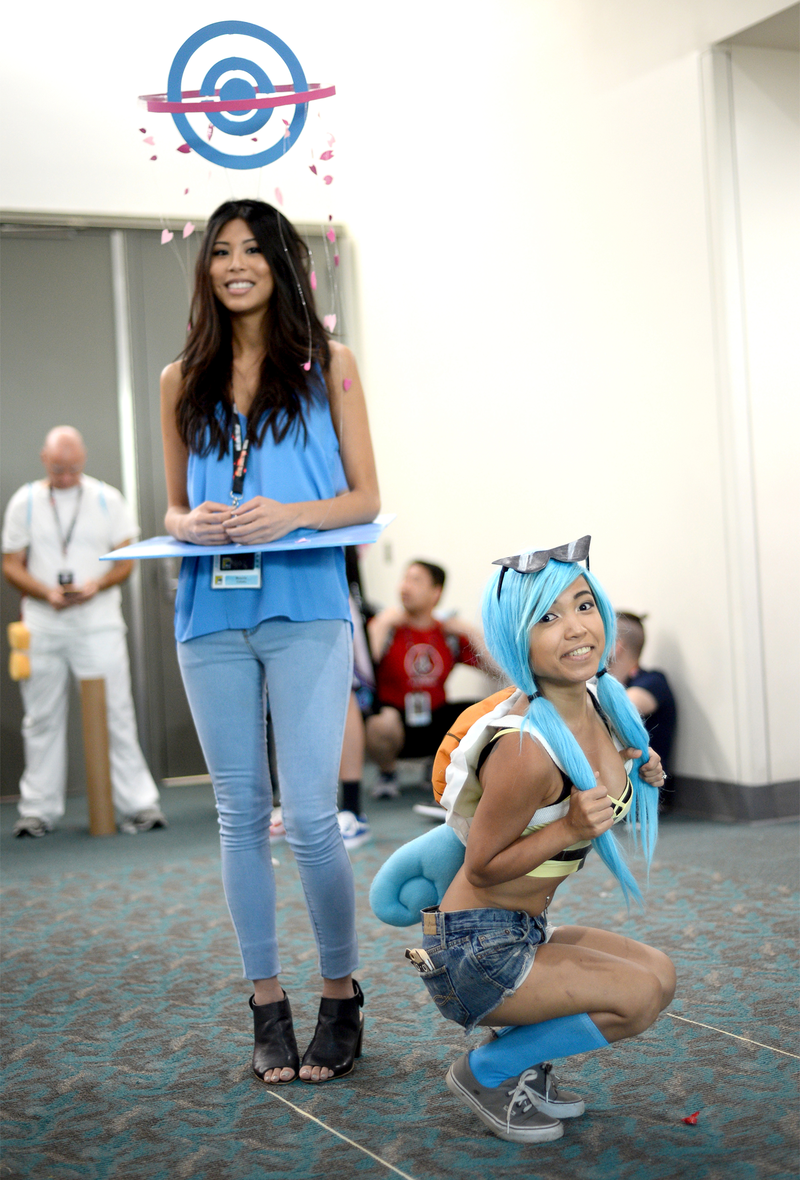 Yup, Pokéstop cosplay. Pokémon Go madness is already here! Image Credit: Al Powers/Invision/AP